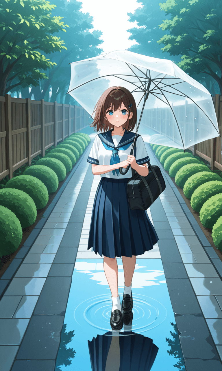 アニメ風の少女のイラスト